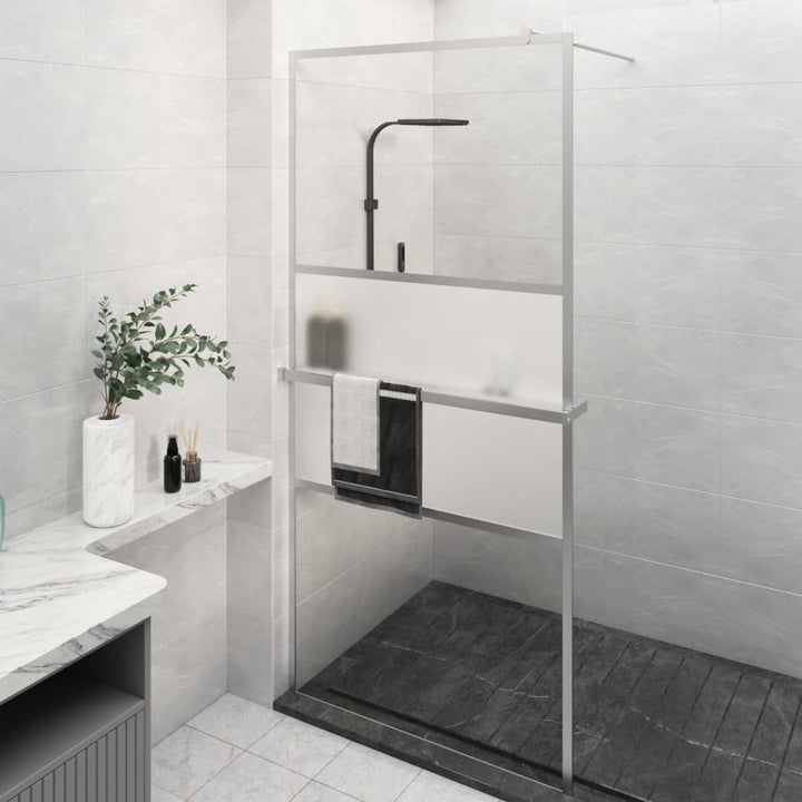 Duschwand mit Ablage für Walk-In-Dusche Chrom 90x195 cm ESG