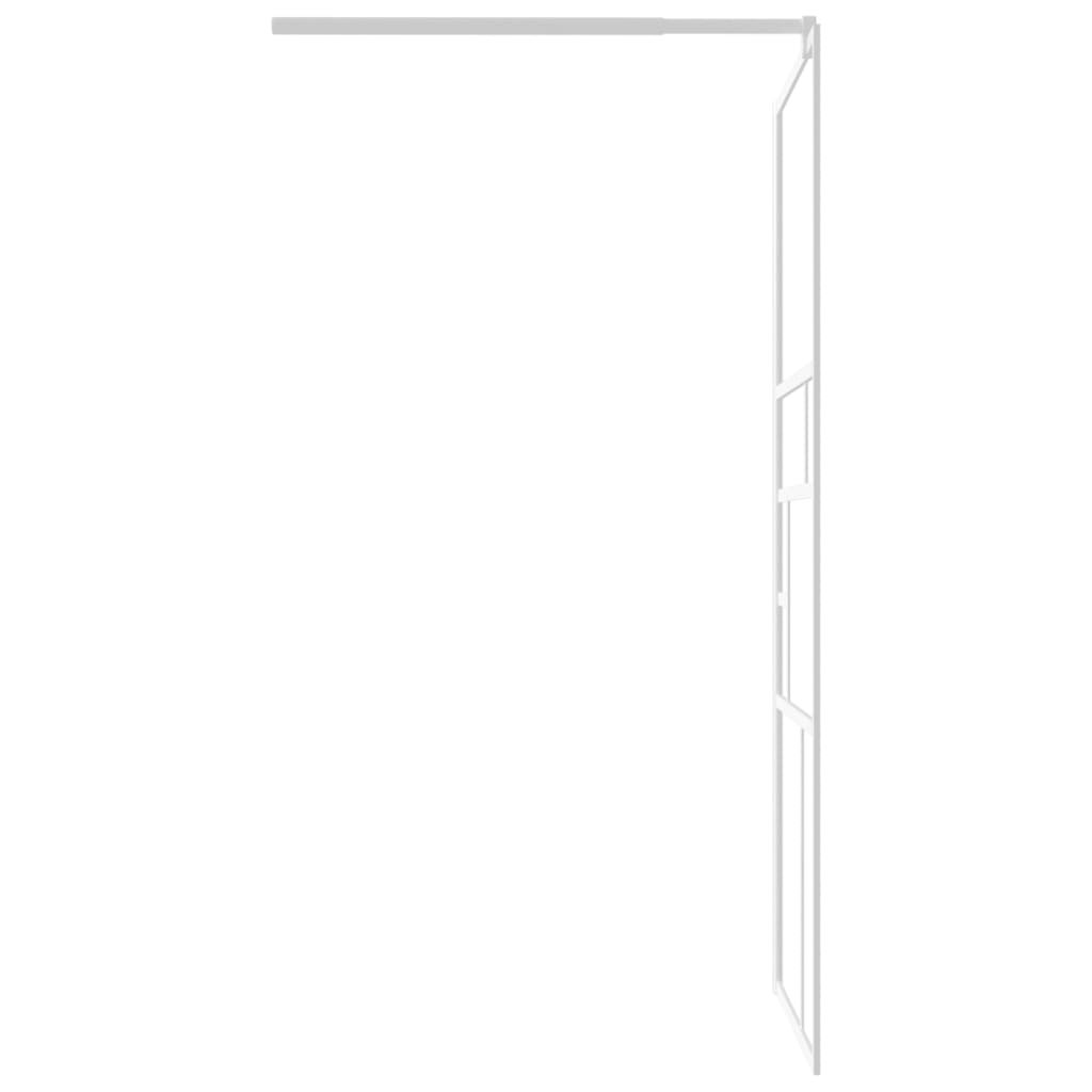 Duschwand mit Ablage für Walk-In-Dusche Weiß 90x195 cm ESG
