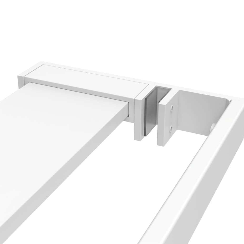 Duschwand mit Ablage für Walk-In-Dusche Weiß 90x195 cm ESG