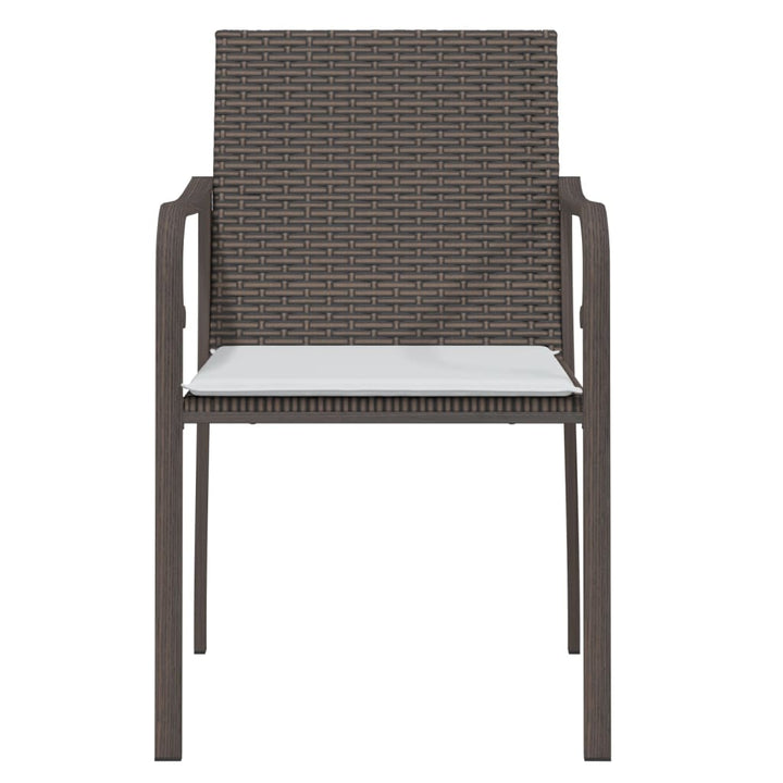 Gartenstühle mit Kissen 6 Stk. Braun 56x59x84 cm Poly Rattan