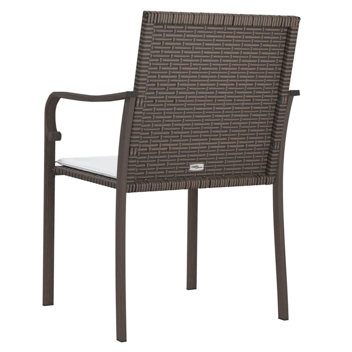 Gartenstühle mit Kissen 6 Stk. Braun 56x59x84 cm Poly Rattan