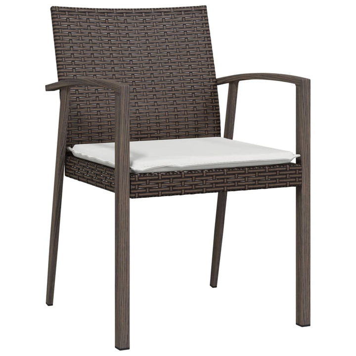 Gartenstühle mit Kissen 4 Stk. Braun 56,5x57x83 cm Poly Rattan