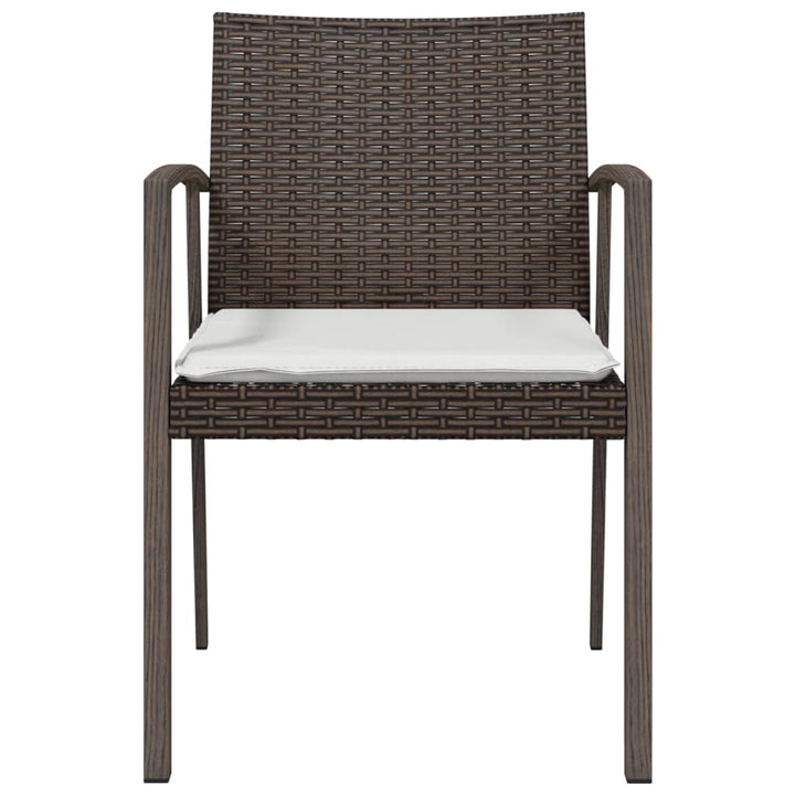 Gartenstühle mit Kissen 4 Stk. Braun 56,5x57x83 cm Poly Rattan