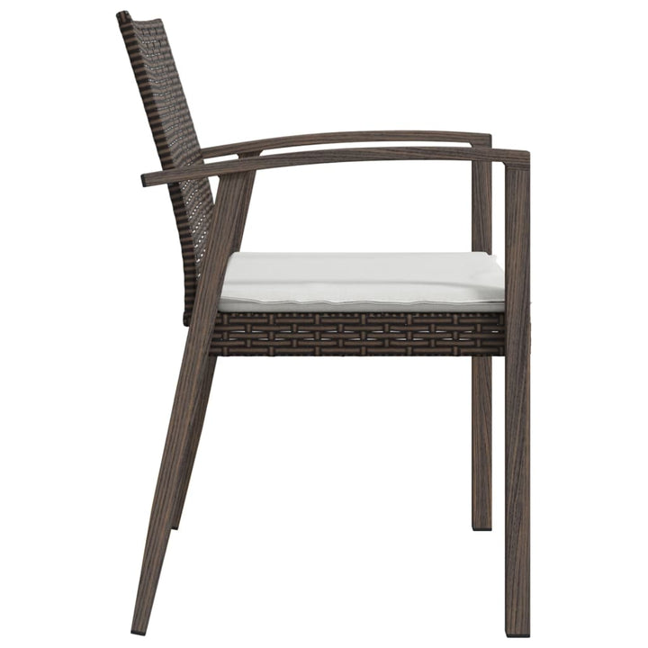 Gartenstühle mit Kissen 4 Stk. Braun 56,5x57x83 cm Poly Rattan