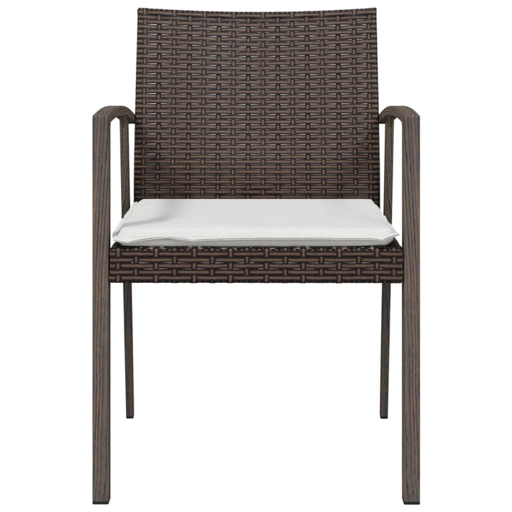 Gartenstühle mit Kissen 6 Stk. Braun 56,5x57x83 cm Poly Rattan