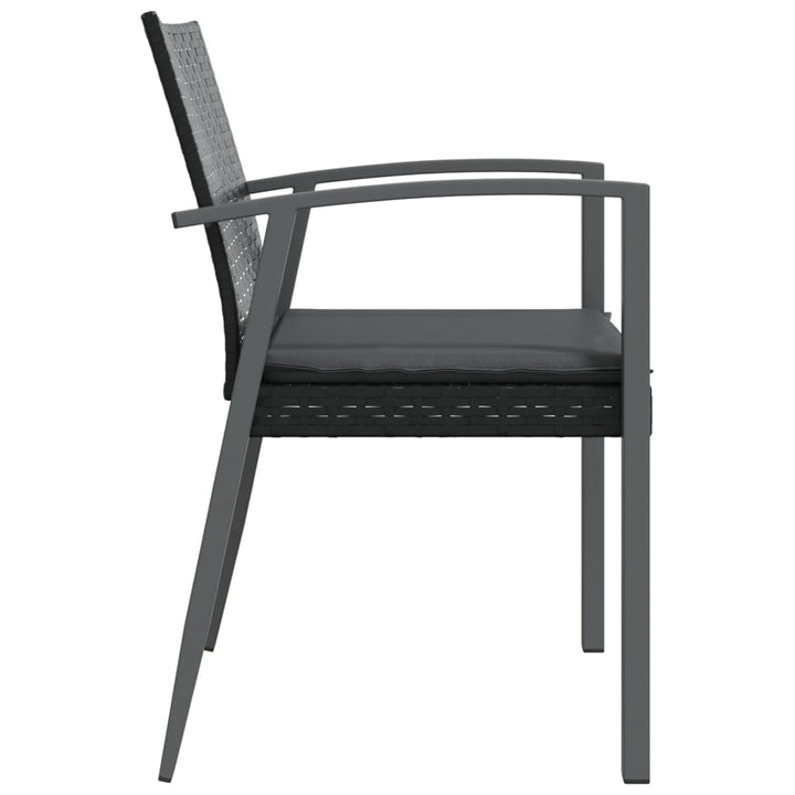 Gartenstühle mit Kissen 4 Stk. Schwarz 56,5x57x83cm Poly Rattan