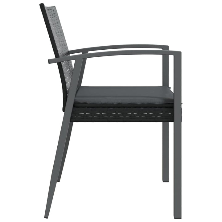 Gartenstühle mit Kissen 6 Stk. Schwarz 56,5x57x83cm Poly Rattan