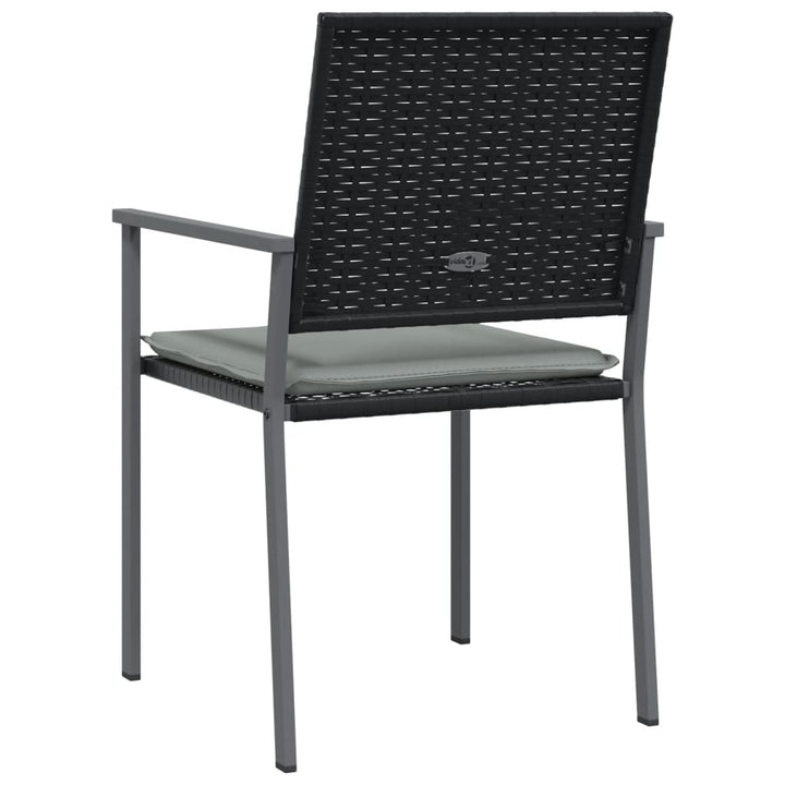 Gartenstühle mit Kissen 4 Stk. Schwarz 54x62,5x89cm Poly Rattan