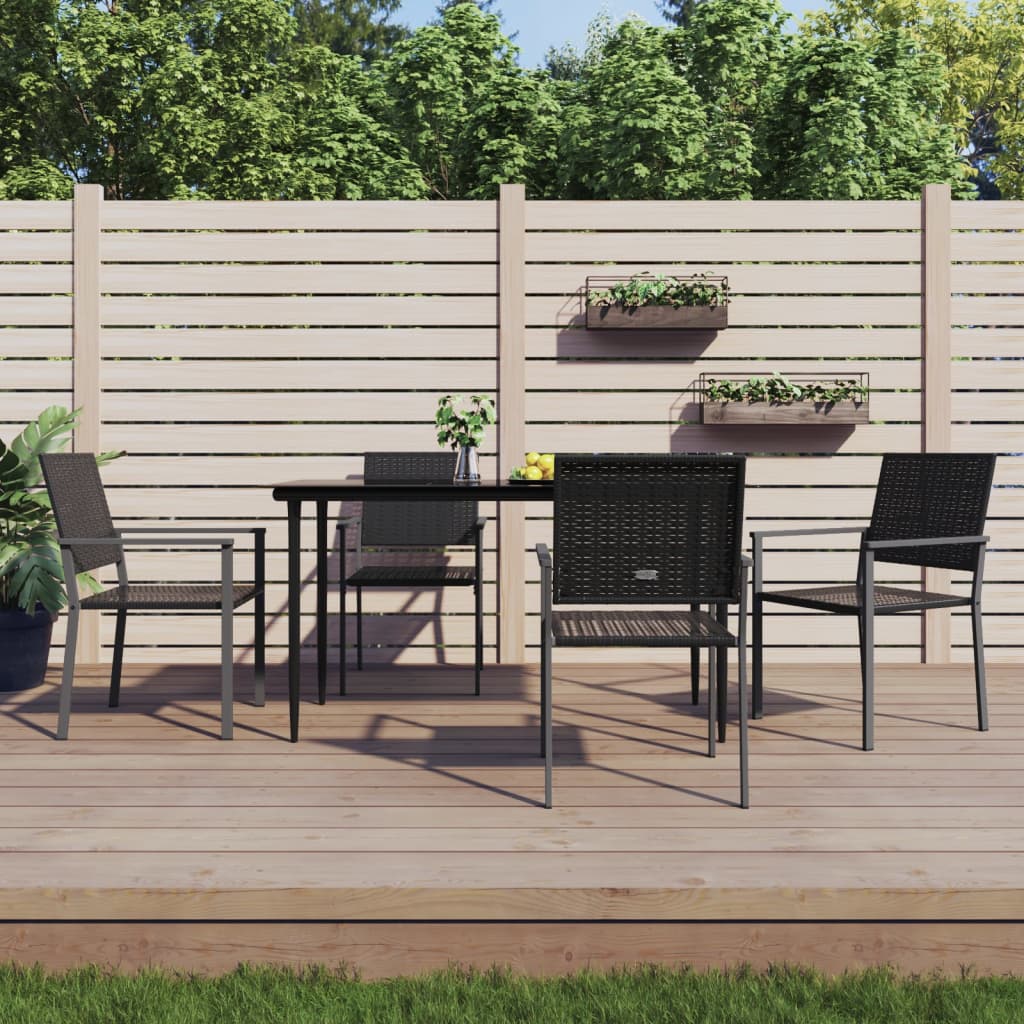 Gartenstühle 4 Stk. Schwarz 54x62,5x89 cm Poly Rattan