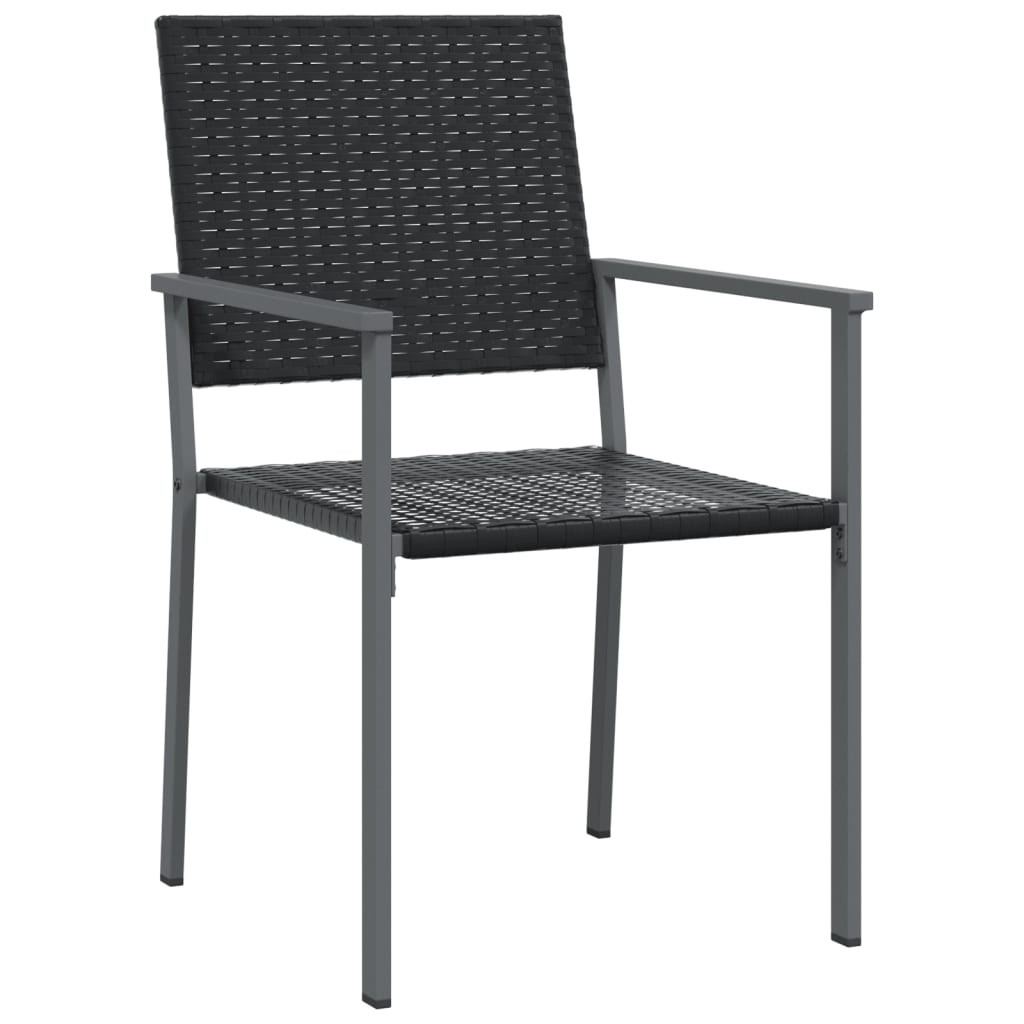 Gartenstühle 6 Stk. Schwarz 54x62,5x89 cm Poly Rattan