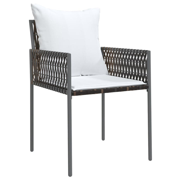 Gartenstühle mit Kissen 4 Stk. Braun 54x61x83 cm Poly Rattan