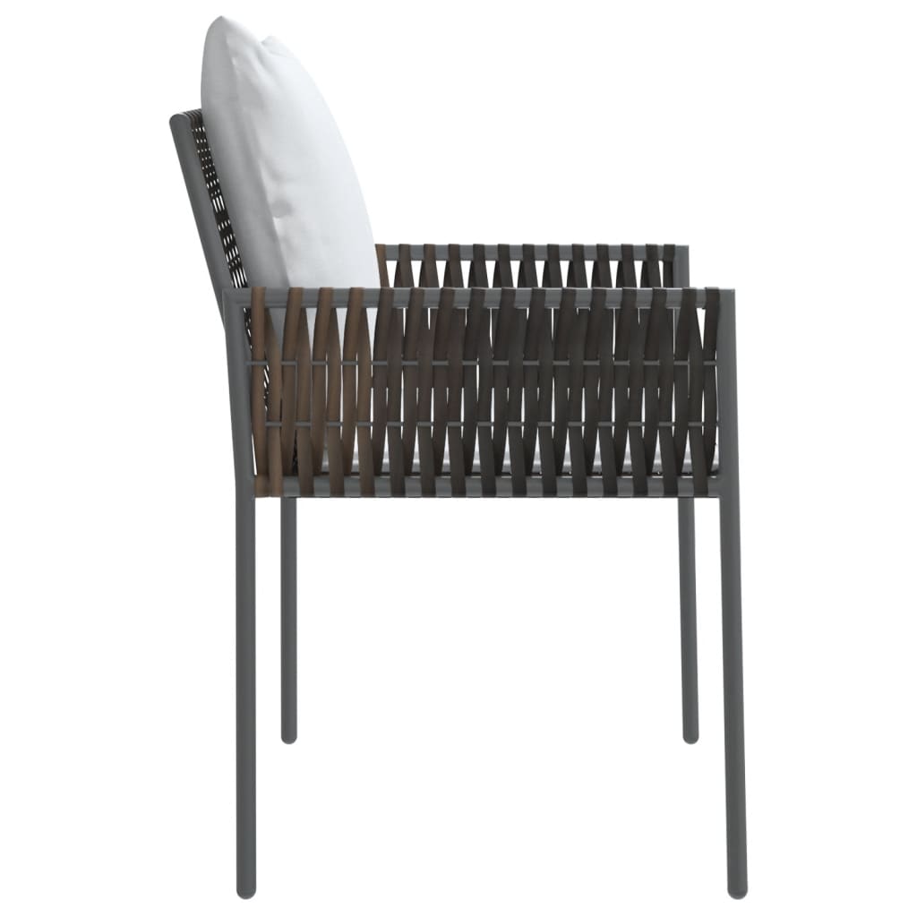 Gartenstühle mit Kissen 4 Stk. Braun 54x61x83 cm Poly Rattan