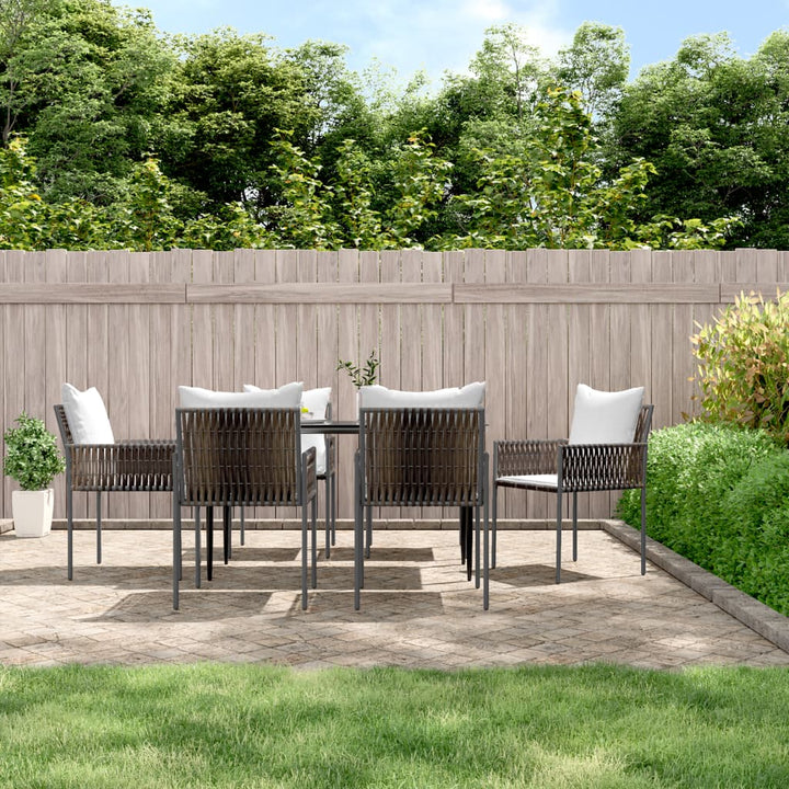 Gartenstühle mit Kissen 6 Stk. Braun 54x61x83 cm Poly Rattan