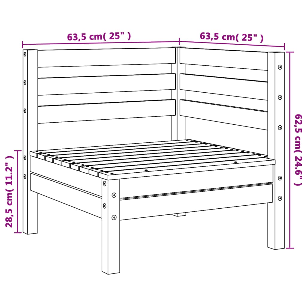 Garten-Ecksofa Massivholz Kiefer