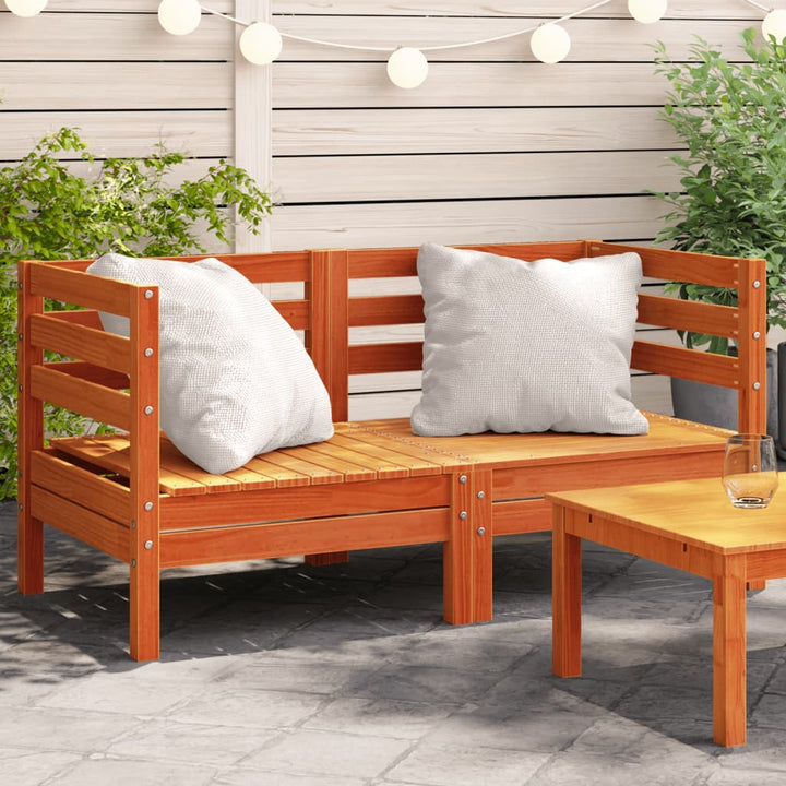 Garten-Ecksofas 2 Stk. Wachsbraun Massivholz Kiefer