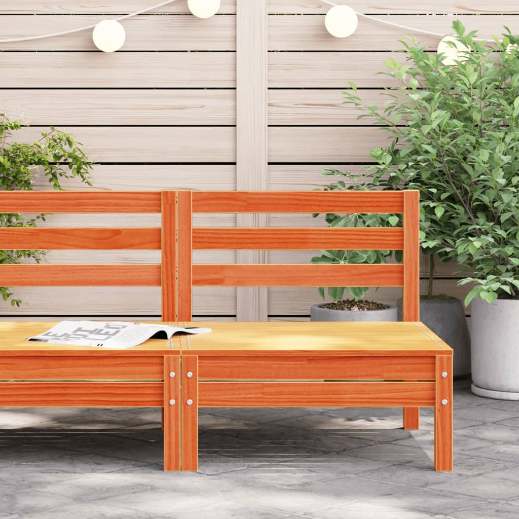 Gartensofa ohne Armlehnen Wachsbraun Massivholz Kiefer