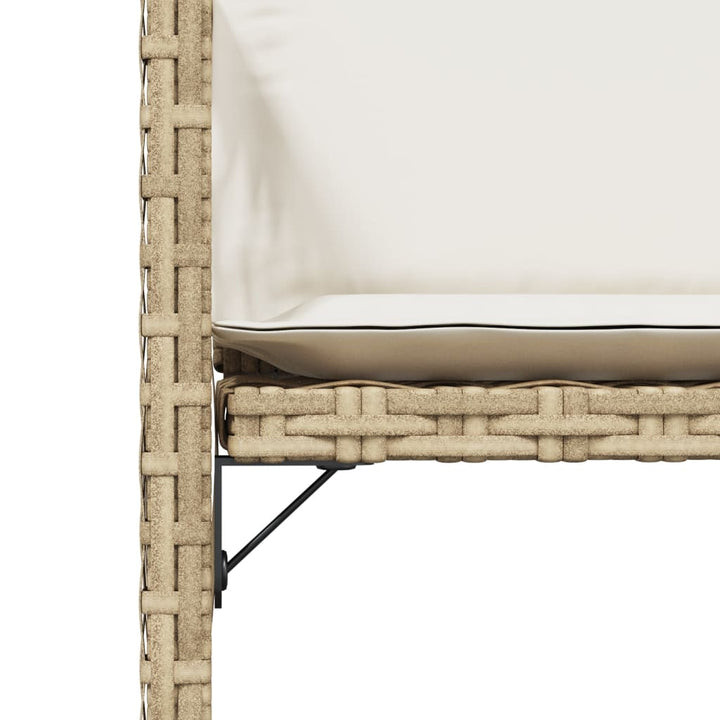 Gartenstühle mit Kissen 4 Stk. Beige Poly Rattan