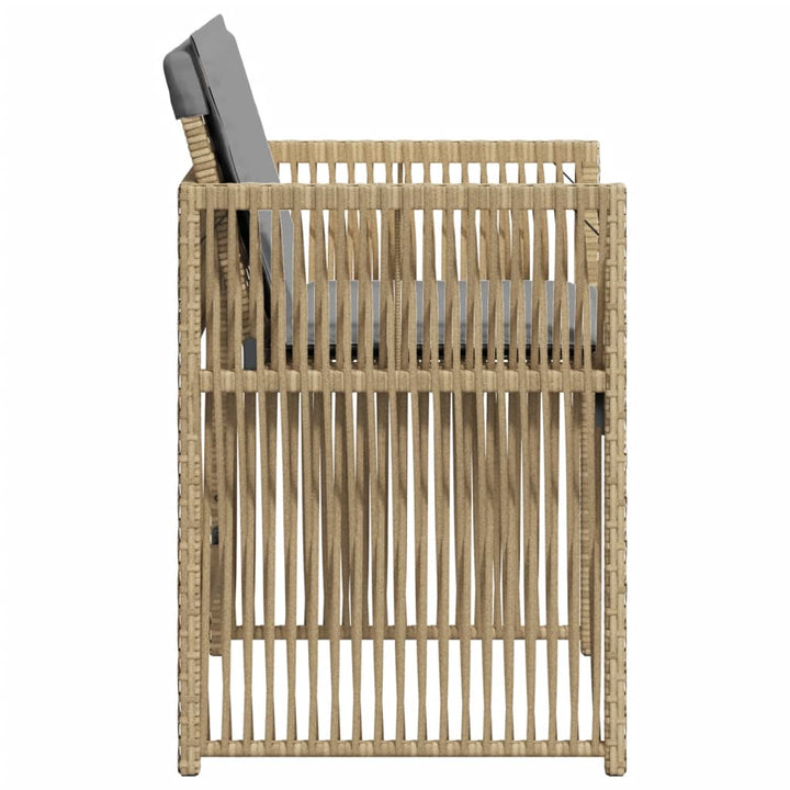 Gartenstühle mit Kissen 4 Stk. Beigemischung Poly Rattan