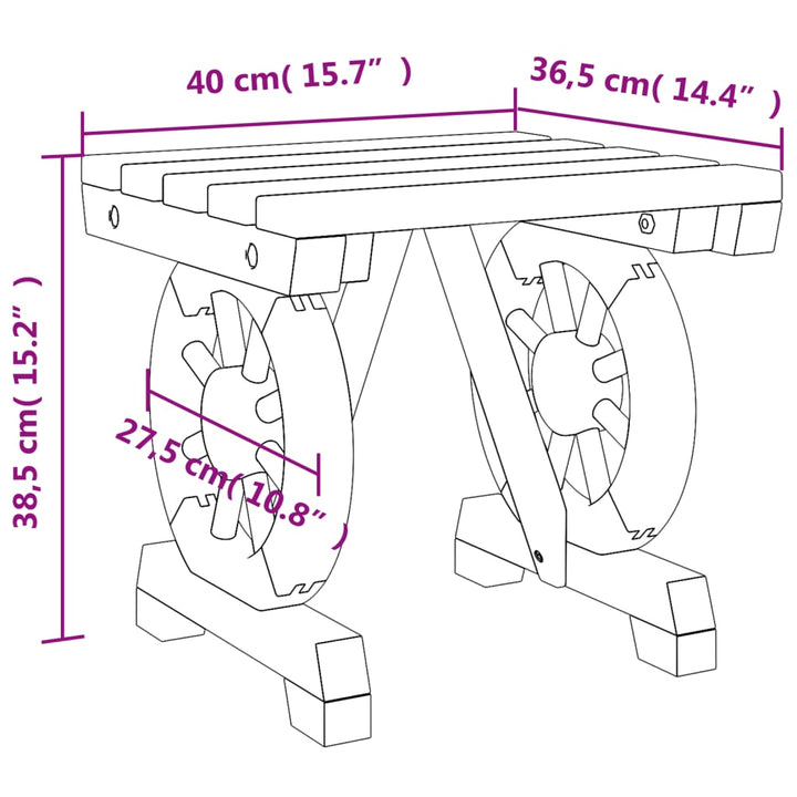 Garten-Fußhocker 40x36,5x38,5 cm Massivholz Tanne