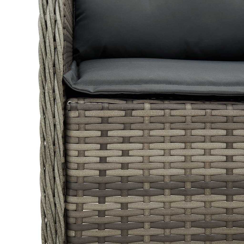 Gartenstühle mit Kissen 2 Stk. Grau Poly Rattan