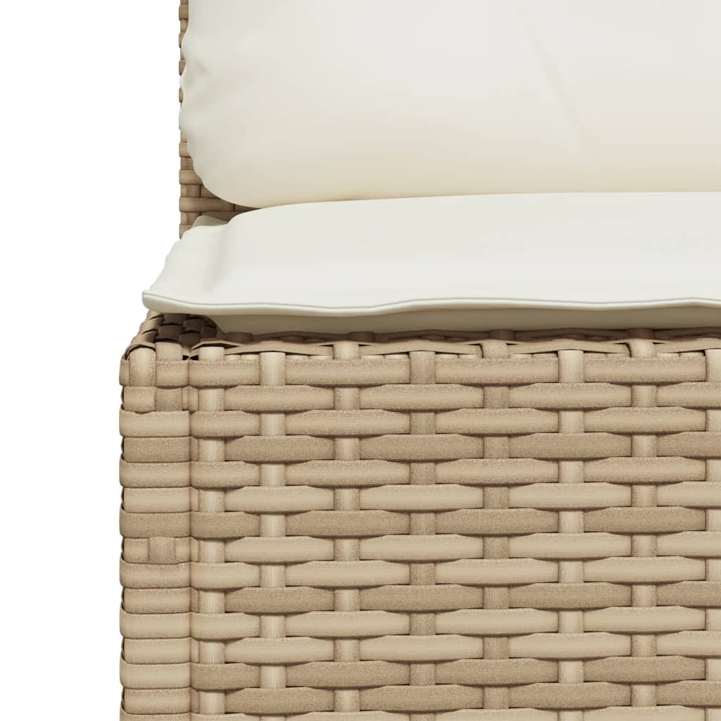 Garten-Ecksofa mit Kissen Beige Poly Rattan