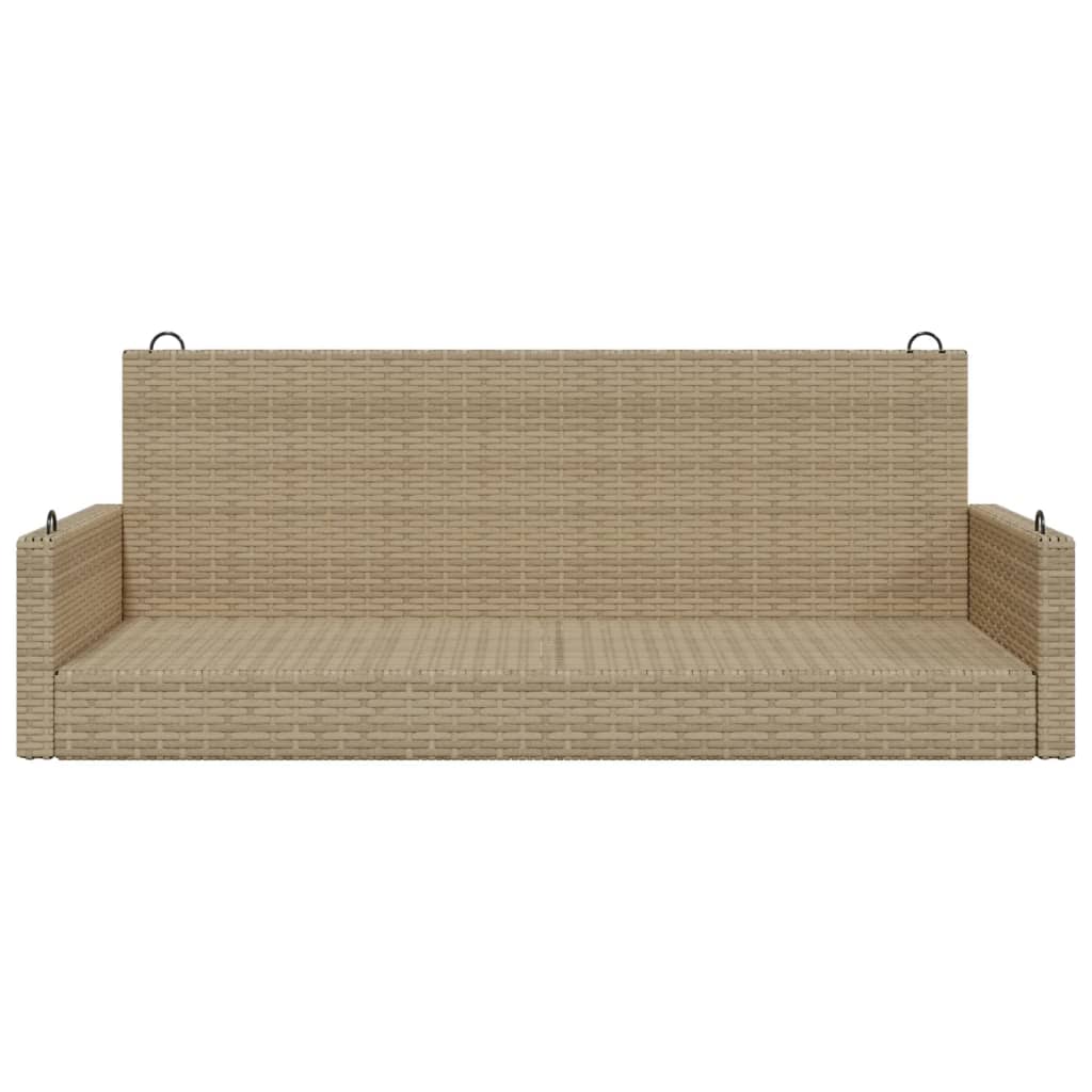 Hängebank Beige 119x56x48 cm Poly Rattan