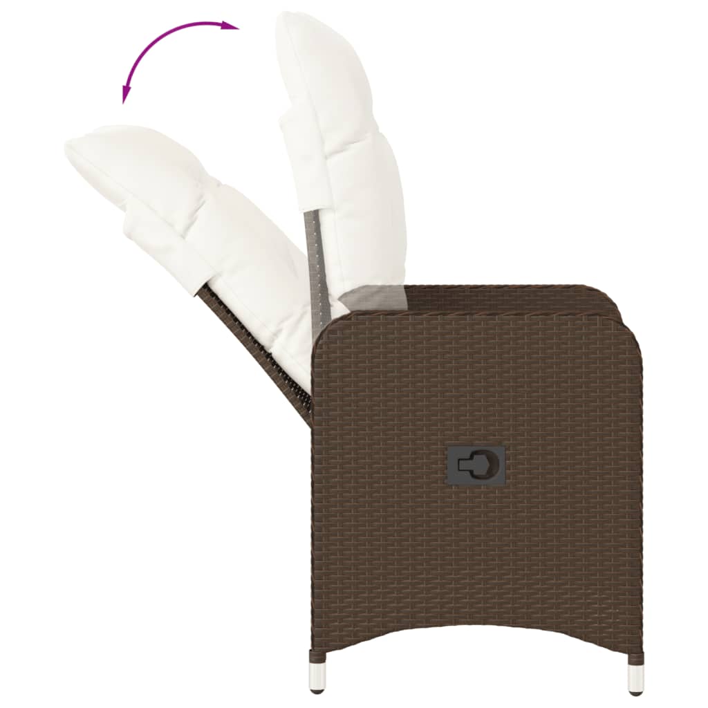 Outdoor-Lehnstühle 2 Stk. mit Tisch Braun Poly Rattan