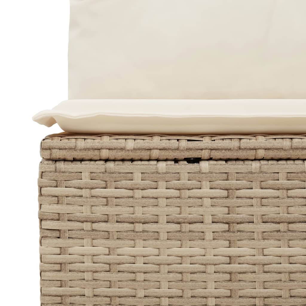 Garten-Ecksofa mit Kissen Beige Poly Rattan