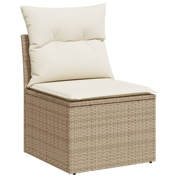 Sillón de jardín sin brazos con cojín de polirratán beige