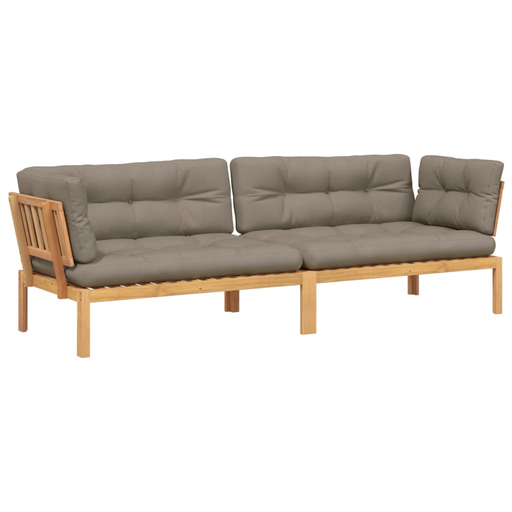 Garten-Ecksofas aus Paletten 2 Stk mit Kissen Massivholz Akazie