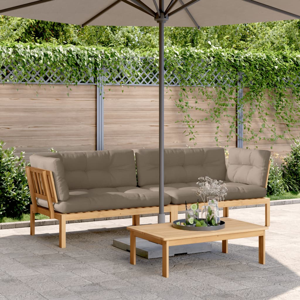 Garten-Ecksofas aus Paletten 2 Stk mit Kissen Massivholz Akazie