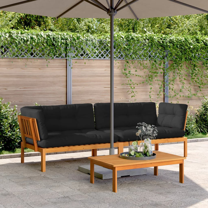 Garten-Ecksofas aus Paletten mit Kissen 2 Stk Massivholz Akazie