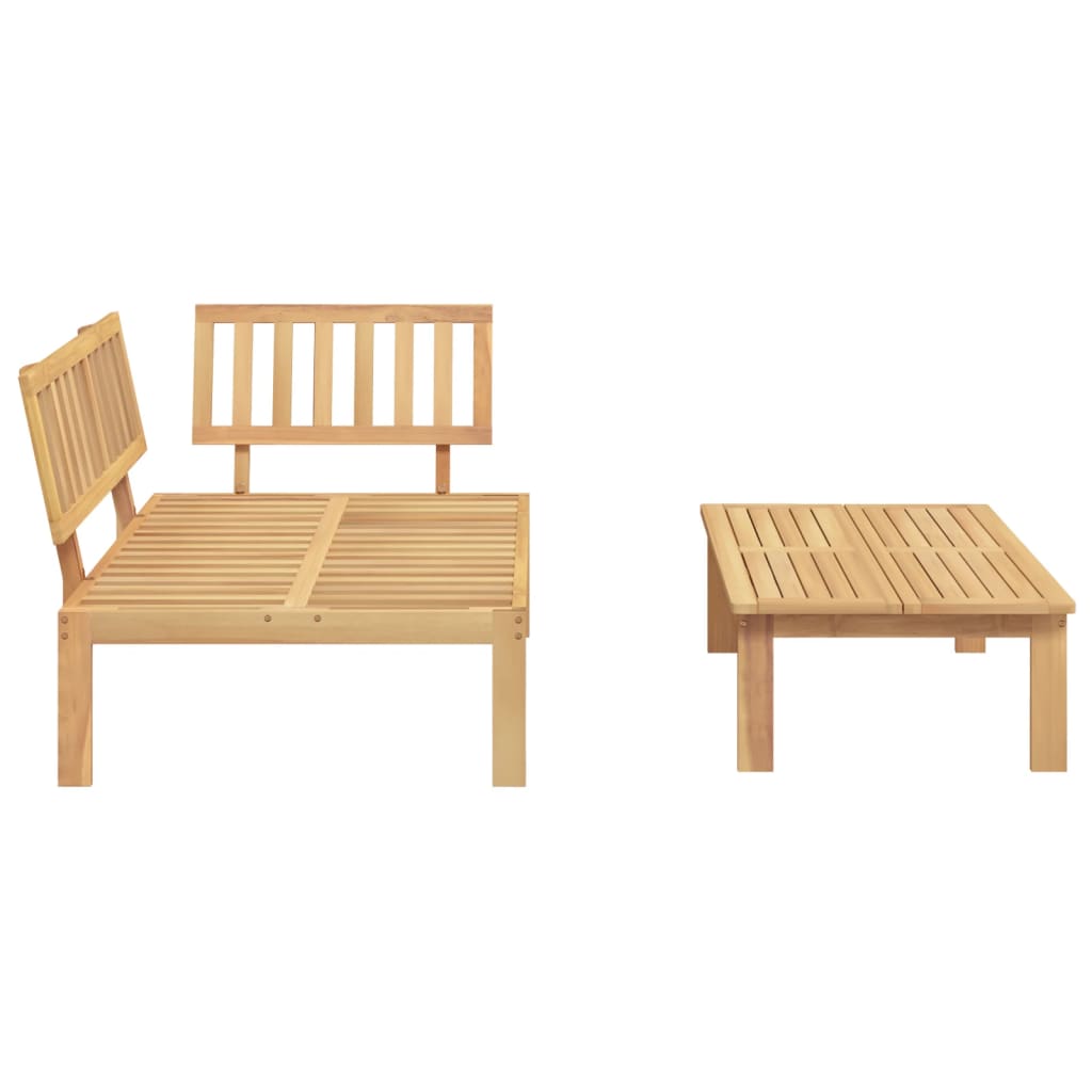 2 uds. Conjunto de sofás de jardín fabricados con palets de madera maciza de acacia.