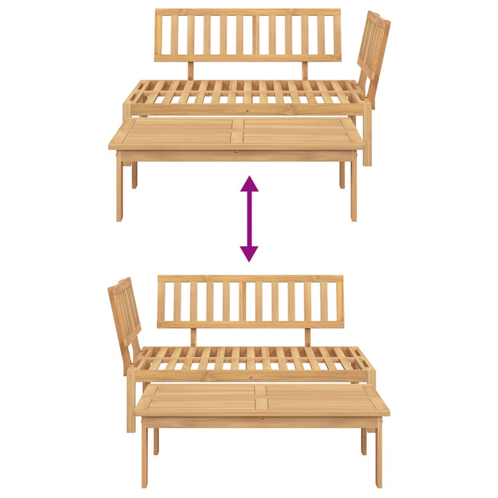 2 uds. Conjunto de sofás de jardín fabricados con palets de madera maciza de acacia.