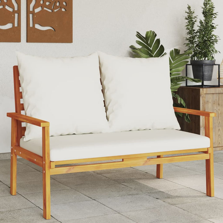 Gartensofa 120 cm mit Kissen Massivholz Akazie