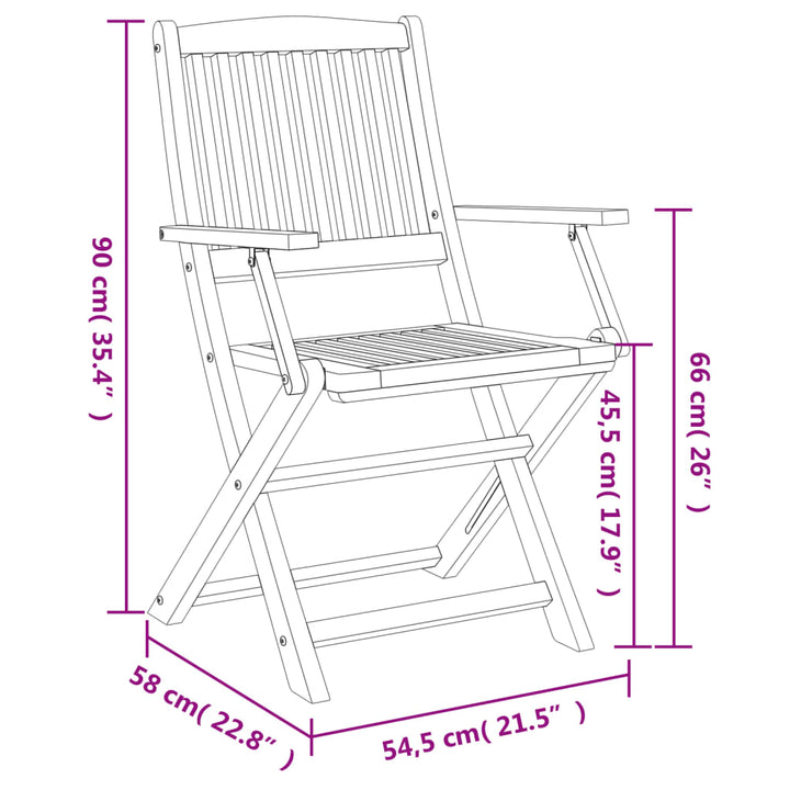 Gartenstühle 8 Stk. Klappbar 54,5x58x90 cm Massivholz Akazie