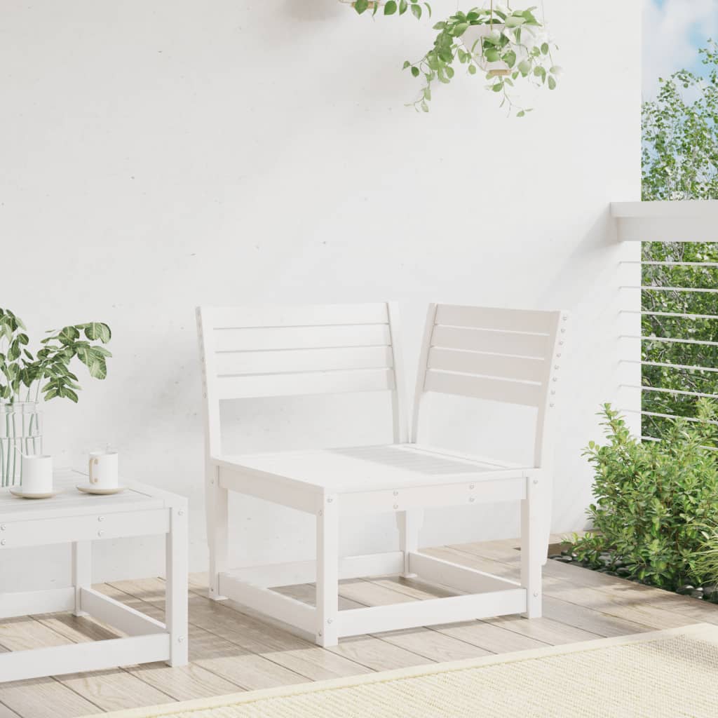 Sofá esquinero de jardín blanco 73x73x78 cm madera maciza de pino