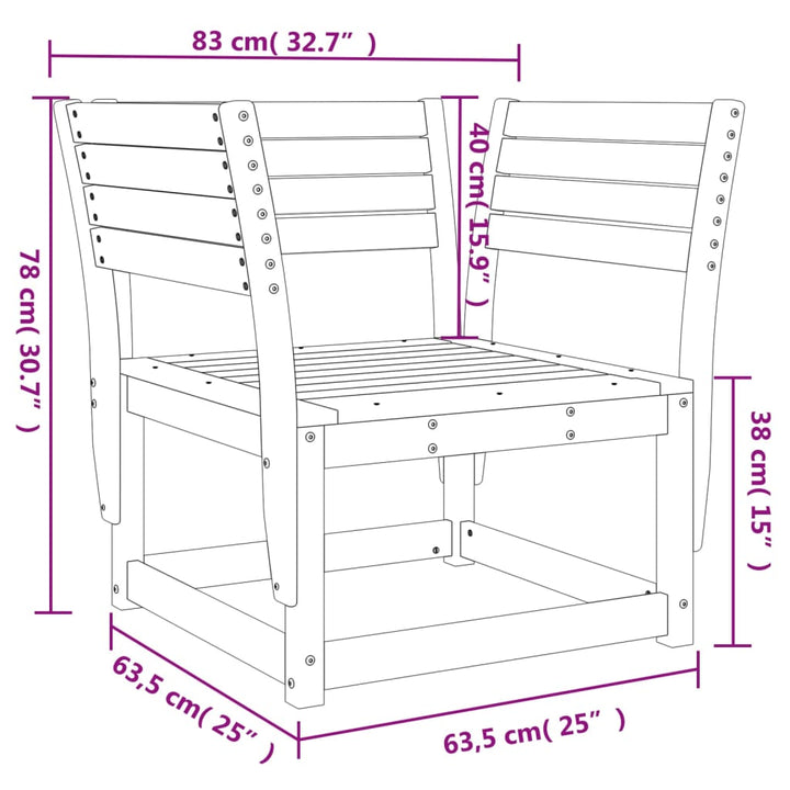 Silla de jardín madera maciza de pino