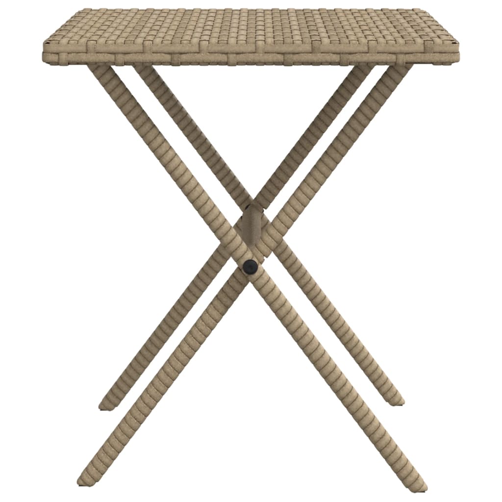 Sonnenliegen 2 Stk. mit Tisch Beige Poly Rattan