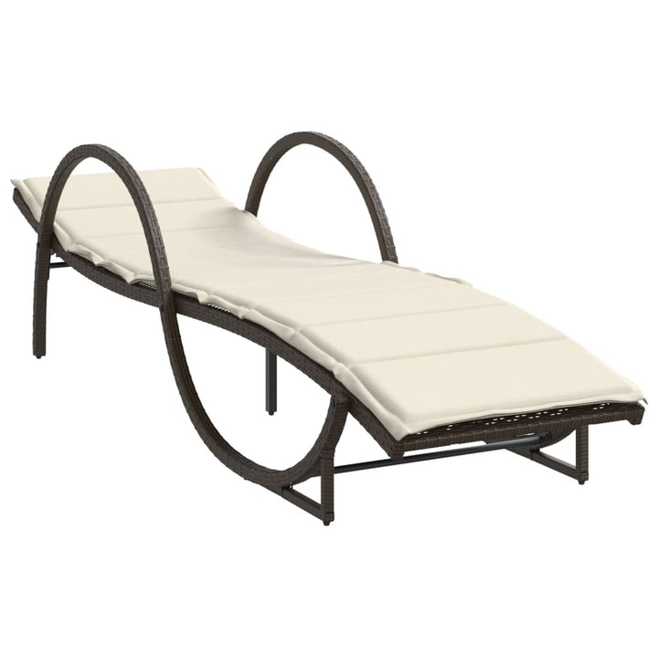 Sonnenliegen 2 Stk. mit Tisch Braun Poly Rattan