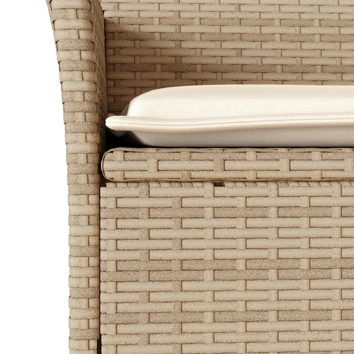 Gartenstühle mit Kissen 2 Stk. Beige Poly Rattan