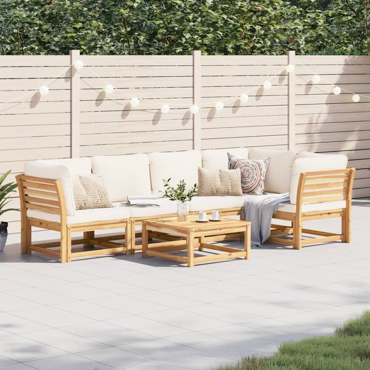 6-tlg. Garten-Lounge-Set mit Kissen Massivholz Akazie