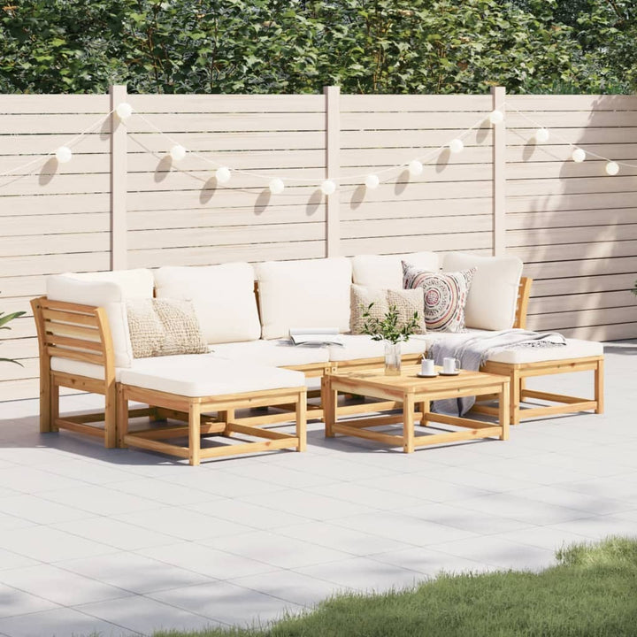 7-tlg. Garten-Lounge-Set mit Kissen Massivholz Akazie