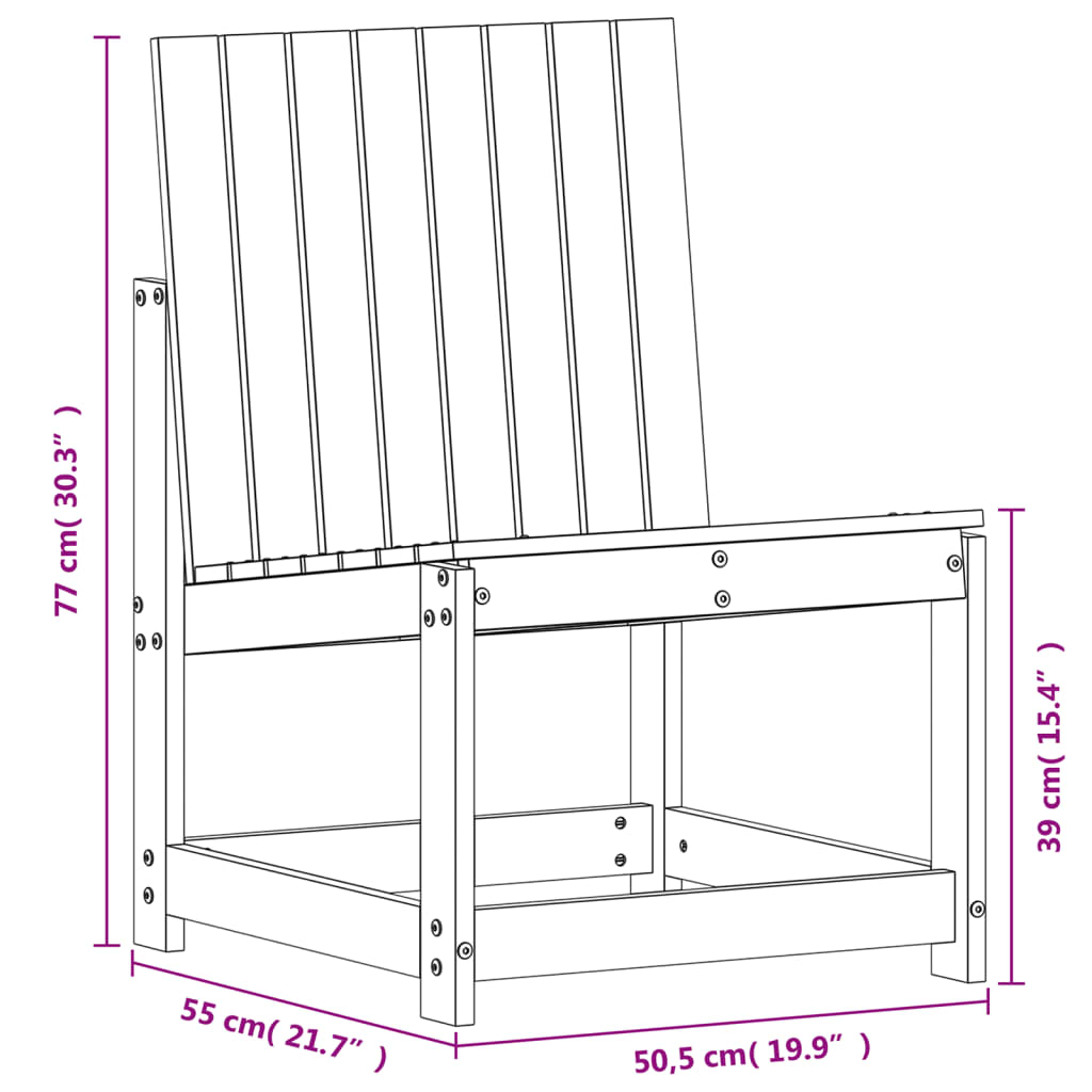 Silla de jardín 50,5x55x77 cm madera maciza de pino