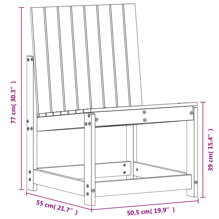 Silla de jardín 50,5x55x77 cm madera maciza de pino