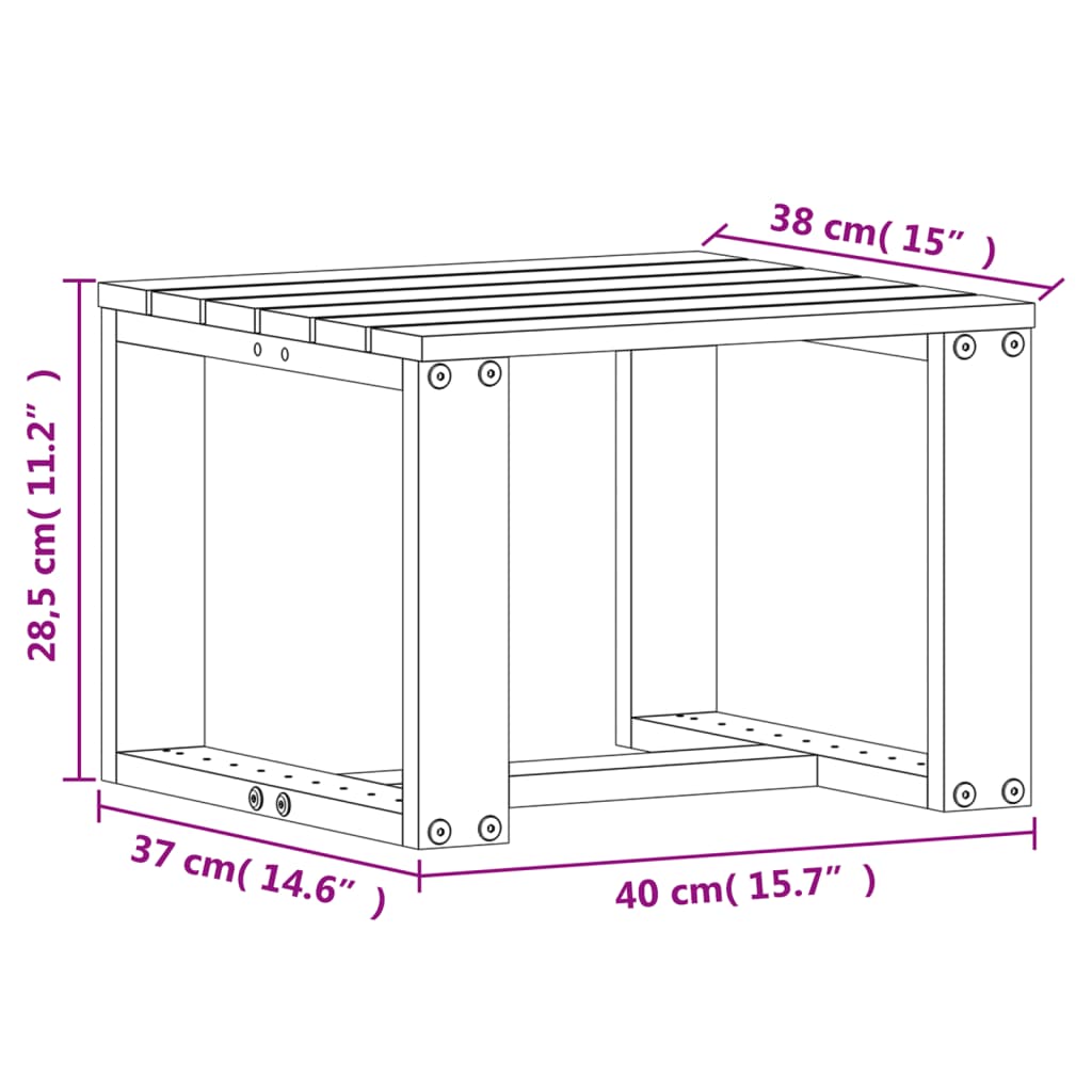 3 uds. Conjunto de salón de jardín de madera maciza de pino blanco.