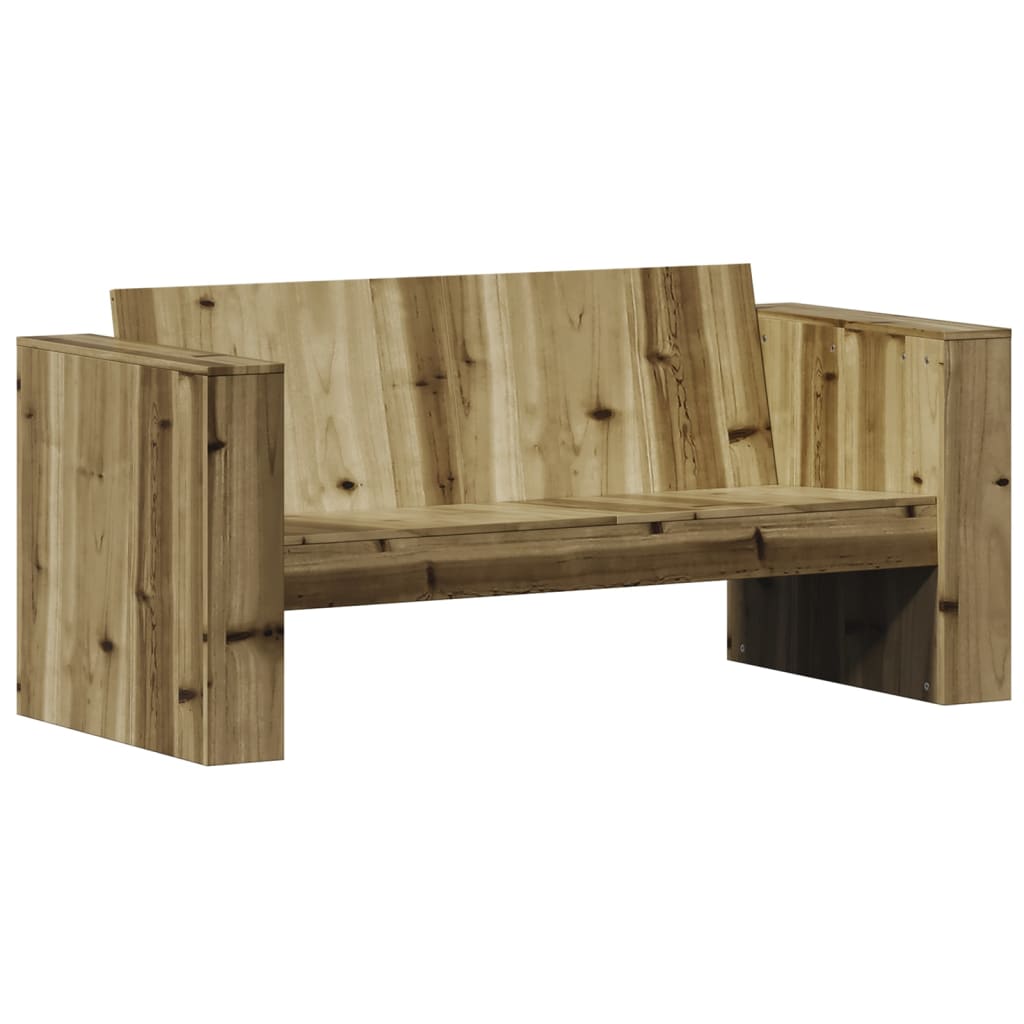 Sofá de jardín 2 plazas 134x60x62 cm madera de pino impregnada