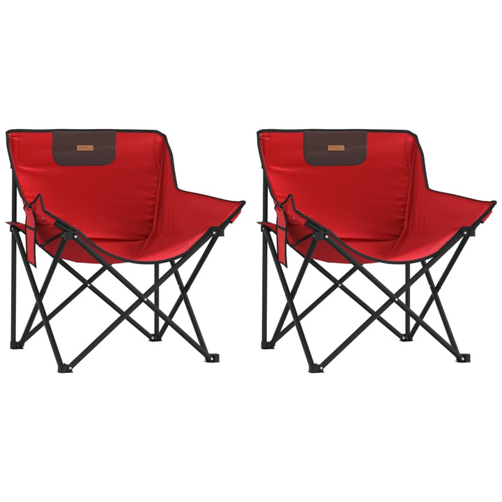 Sillas de camping 2 piezas con bolsa plegable rojo