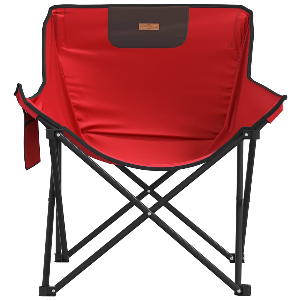 Sillas de camping 2 piezas con bolsa plegable rojo