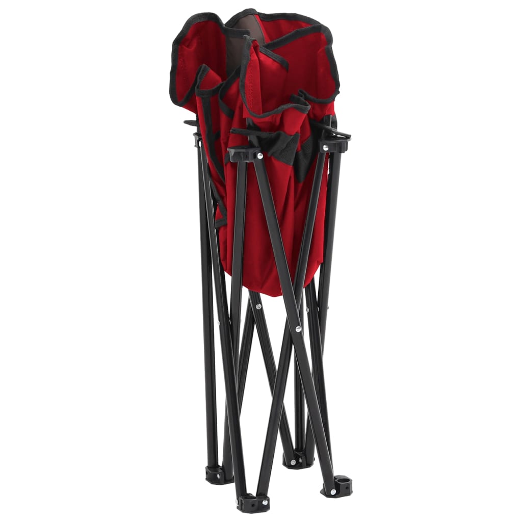 Sillas de camping 2 piezas con bolsa plegable rojo